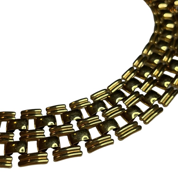Vintage Panther Link Collar Necklace, Gold-Tone Metal - Picture 6 of 9